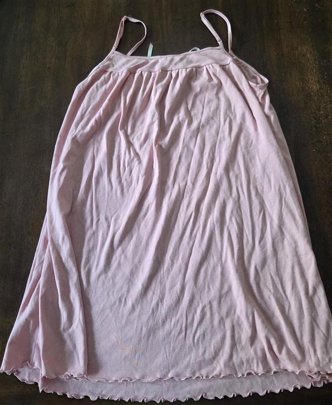 PO Victoria's Secret S Y2K Chemise Cotton Pink Ribbon Tank Gown 133298