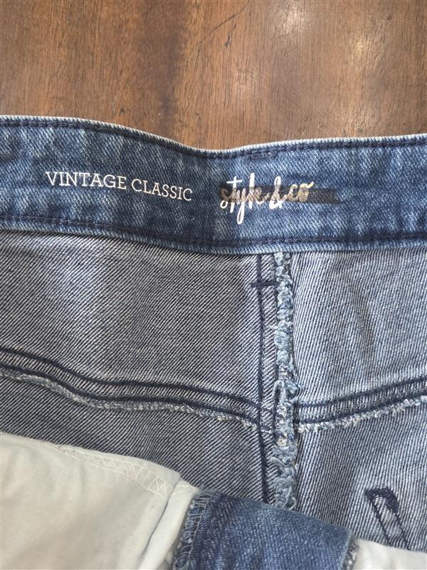NWOTD Style & Co 16W Vintage Classic Blue Stone Wash CapiJeans 133300