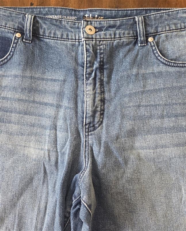 NWOTD Style & Co 16W Vintage Classic Blue Stone Wash CapiJeans 133300