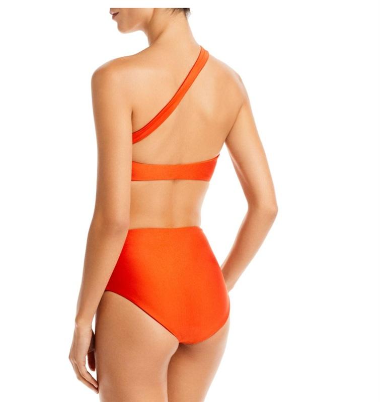 NWT Jade Swim XS Bound High Waist Orange Sheen Bikini Bottom 133309