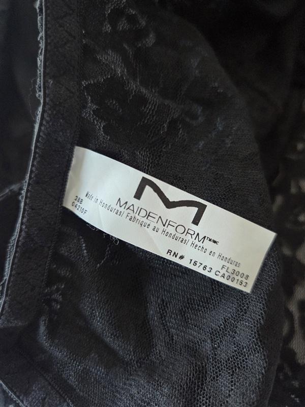 NWT Maidenform 38B Firm Control Lace Body Shaper 3008 Black 133327