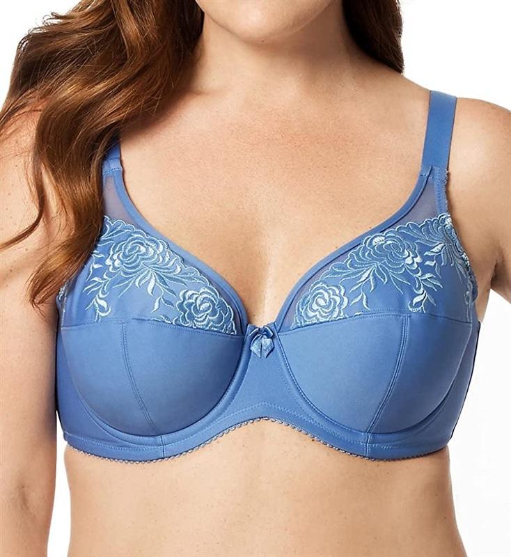 NWT Elila 36F Embroidered Microfiber Underwire Bra 2401 Beige 133330