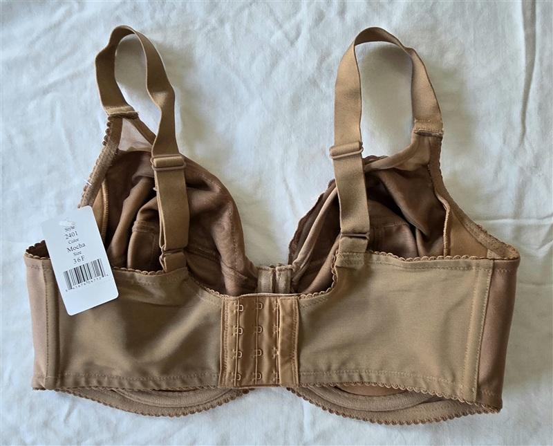 NWT Elila 36F Embroidered Microfiber Underwire Bra 2401 Beige 133330