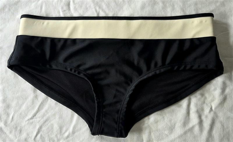 NWOT Seea SMALL Black Ivory Color Block Cheeky Bikini Swim Bottom 133335