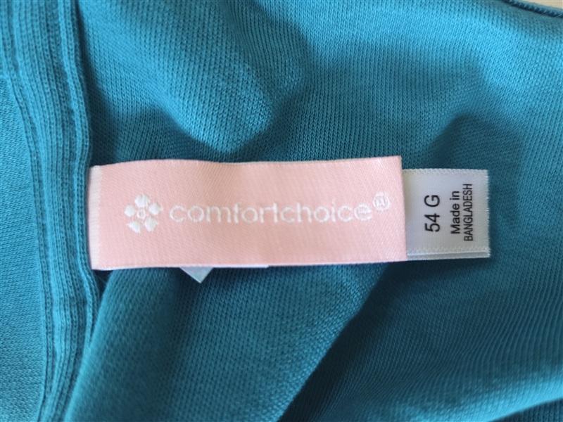 NWOT Comfort Choice 54G Wirefree Front Hook Seamless Bra Teal Floral 133336