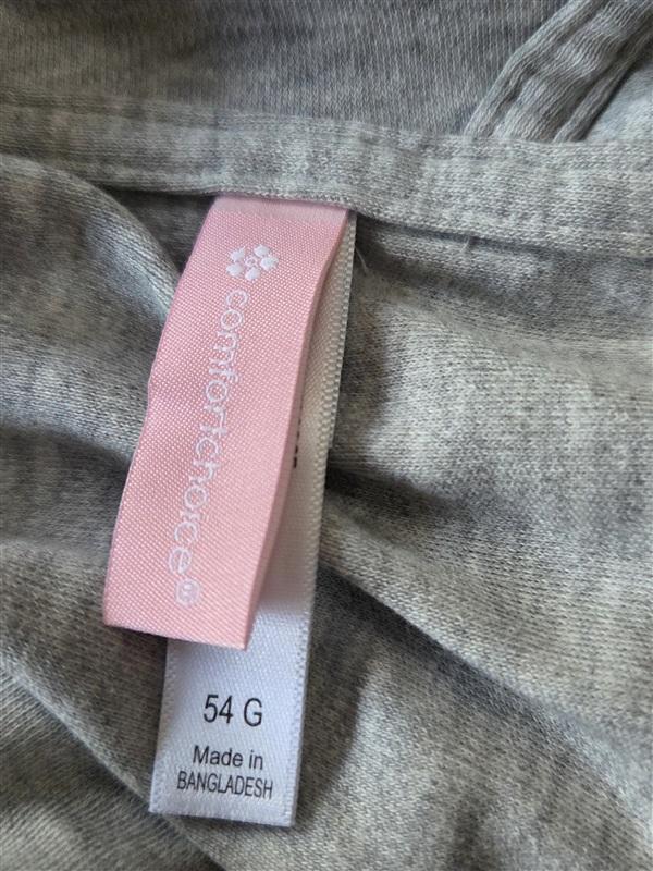 NWOT Comfort Choice 54G Wirefree Front Hook Seamless Bra Gray 133337