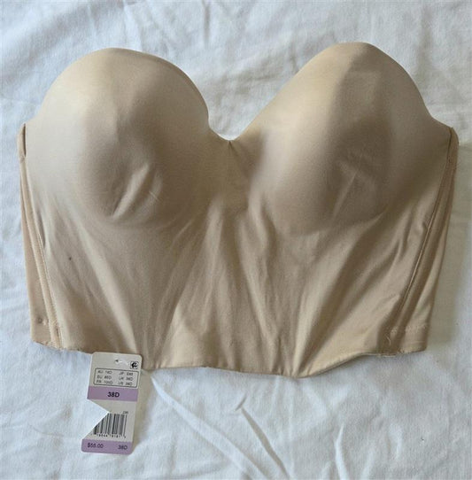 NWT b.tempt'd 38D Wacoal Backless Strapless Longline Bra 959281 Beige 133338