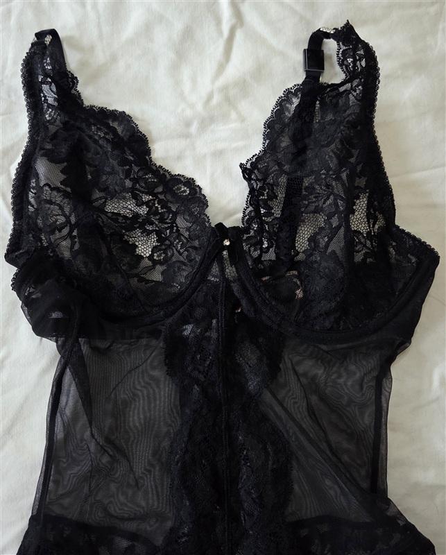 NWOT Dita Von Tease 32D Babydoll Bodysuit Black 133342