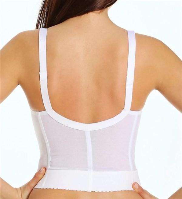 NWOT Carnival 44DD Front Closure Longline Wireless Bra 745 White 133344