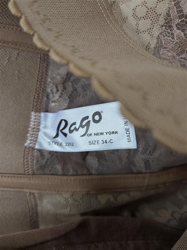 NWT Rago 34C Lacette Longline Wireless Expandable Cup Bra Mocha 133347