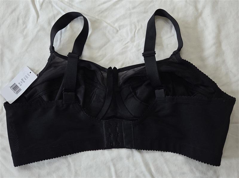 NWOT Elila 40B Embroidered Full-Figure Bra 1301 Black 133352