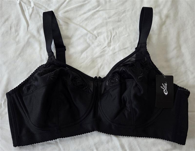 NWOT Elila 40B Embroidered Full-Figure Bra 1301 Black 133352