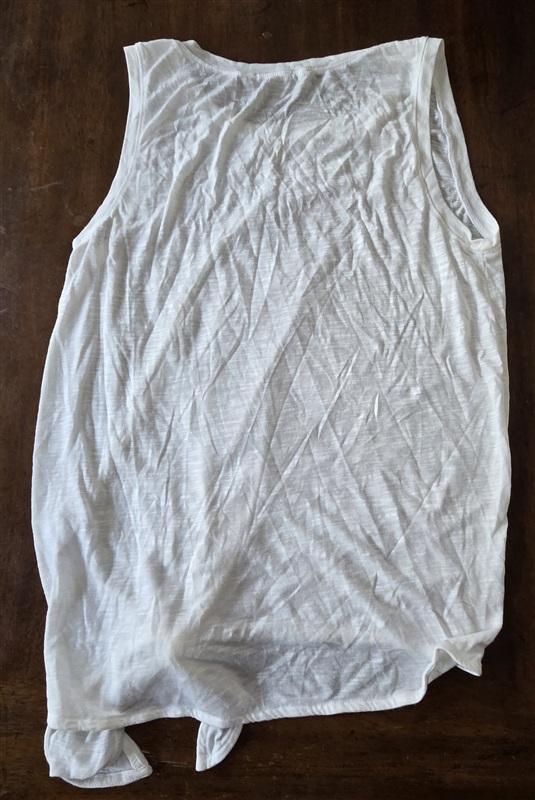 NWOT Michael Stars OS Crew Gather Tie Side Sleeveless T Shirt White 133359