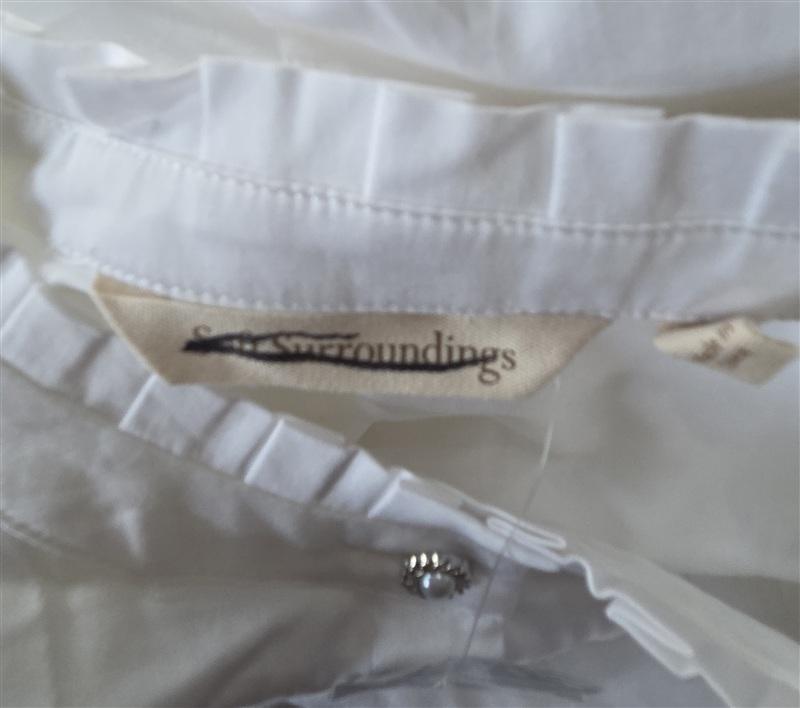 NWOT Soft Surroundings Petite L White Pleated Front Button Down Shirt 133360