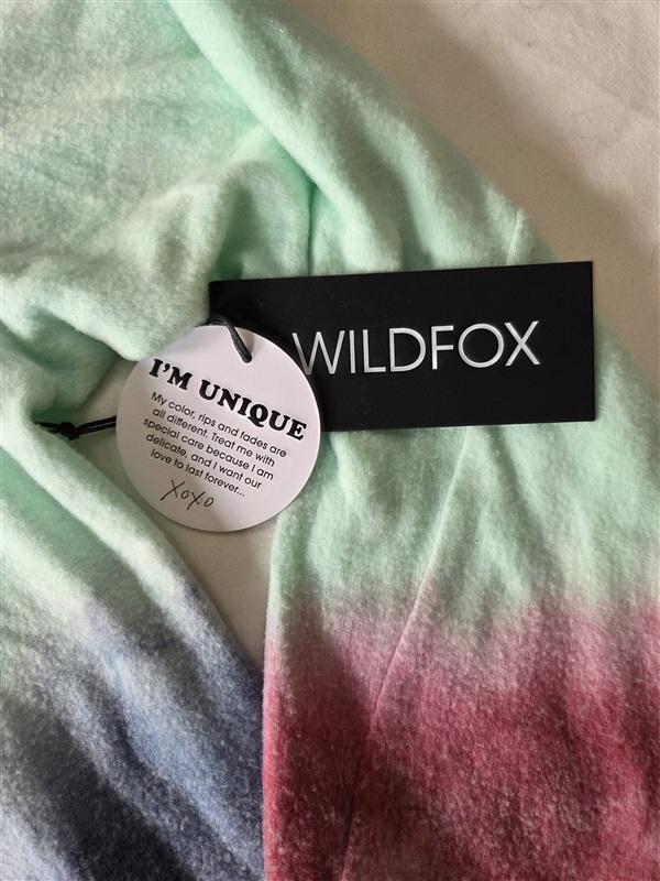 NWT Wildfox LG Baggy Beach Jumper Deep B Cloud Tie Dye 133361