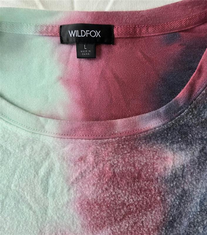NWT Wildfox LG Baggy Beach Jumper Deep B Cloud Tie Dye 133361