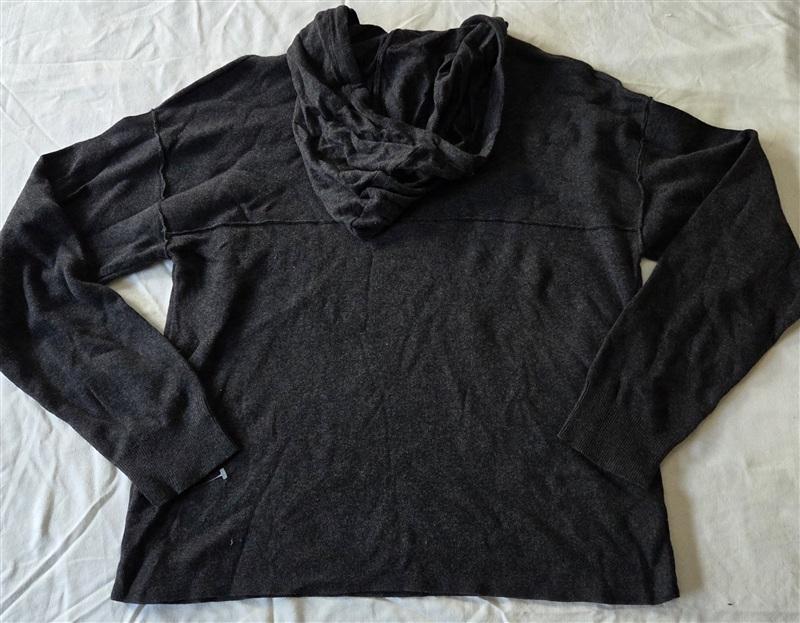 NWT Calme S Washable Cashmere Sporty Hoodie Sweater Gray 133365
