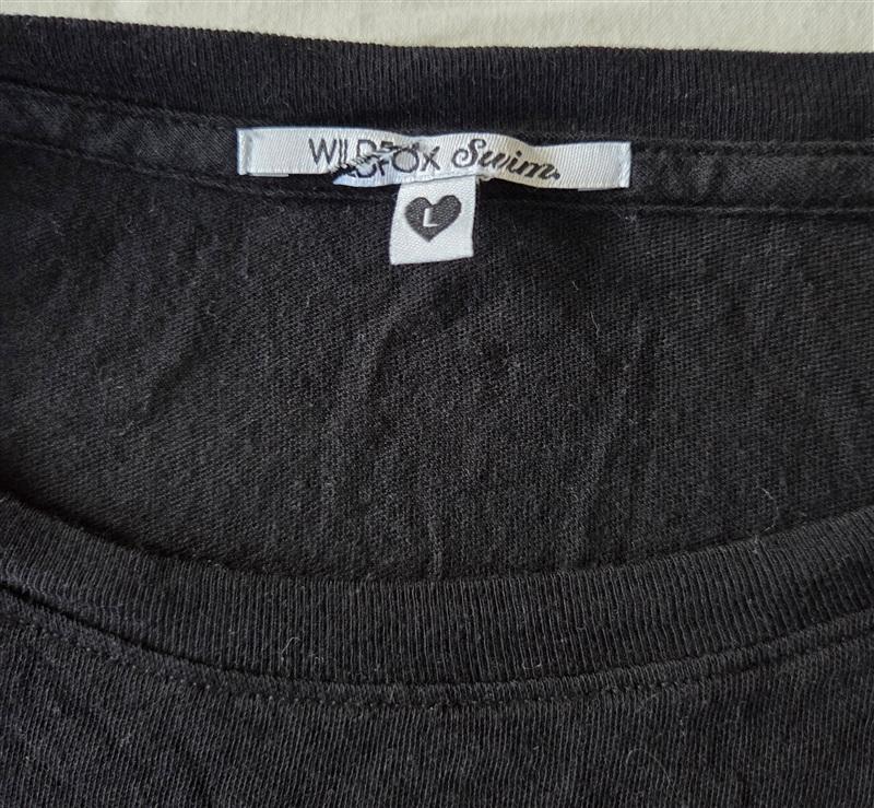NWOT Wildfox L Coconut Black Oversize Swimsuit T Shirt Cover Up 133367