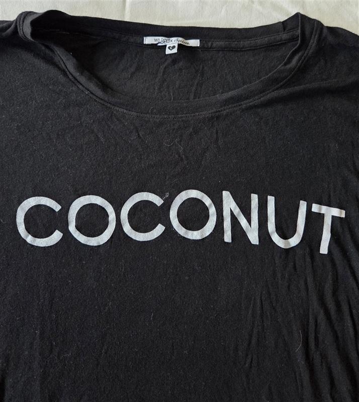 NWOT Wildfox L Coconut Black Oversize Swimsuit T Shirt Cover Up 133367