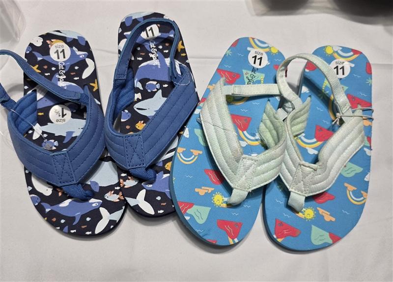 NEW Cat & Jack 11/12 Child 2pr Unisex Flip Flop Thong Sandal 133373