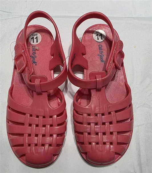 NEW Cat & Jack 11 Sunshine Pink Jelly Girls Strappy Sandal 133375
