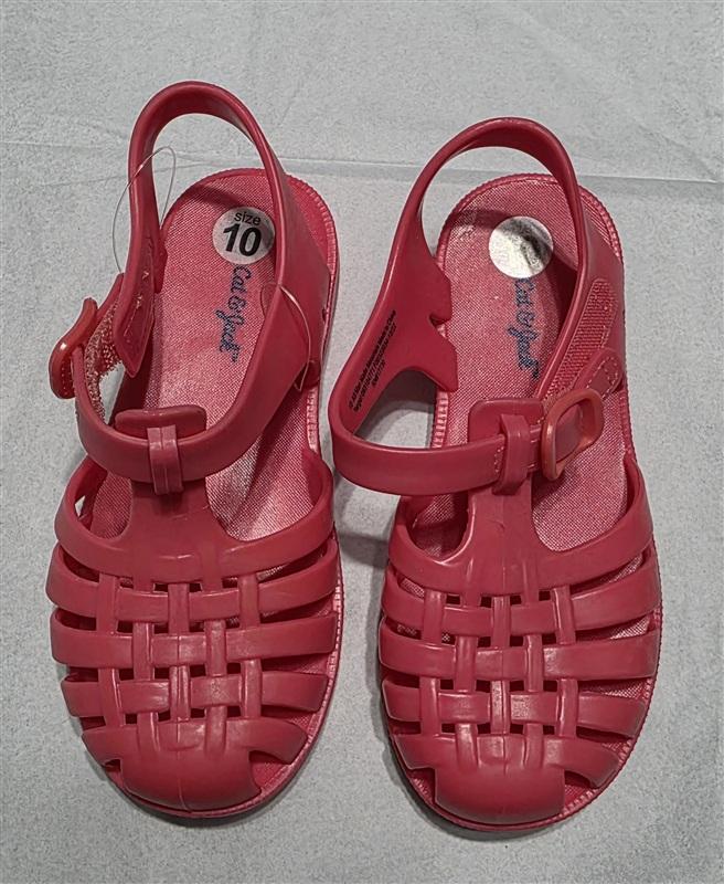 NEW Cat & Jack 10 Sunshine Pink Jelly Girls Strappy Sandal 133376