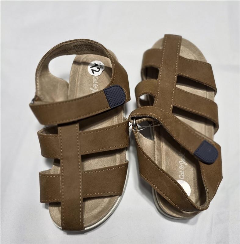 NEW Cat & Jack 12 Cohen Fisherman Comfort Sandal Brown 133384