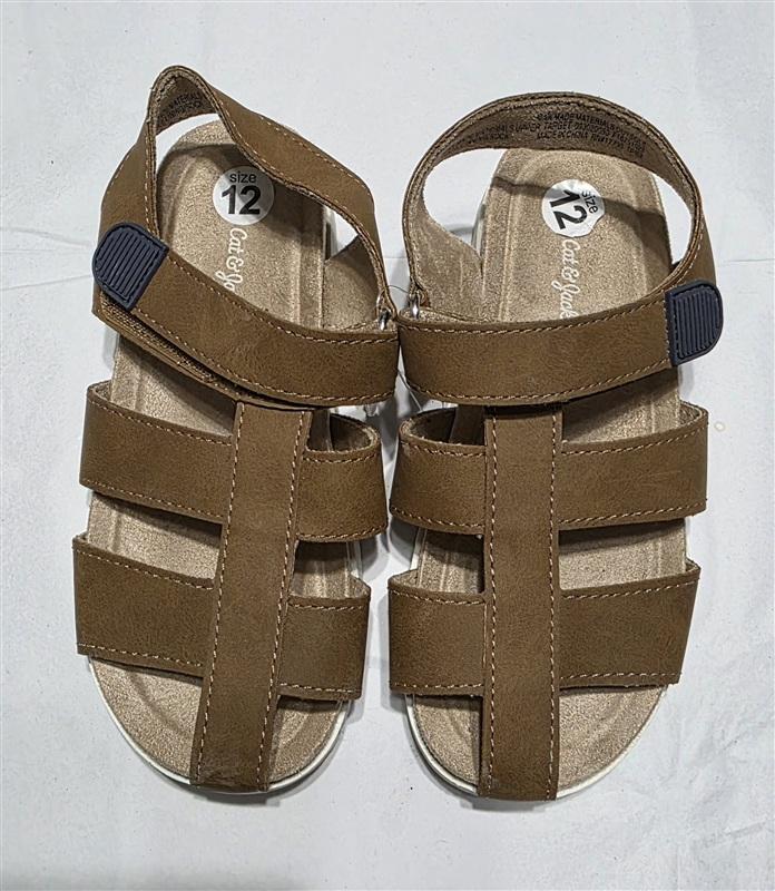 NEW Cat & Jack 12 Cohen Fisherman Comfort Sandal Brown 133384