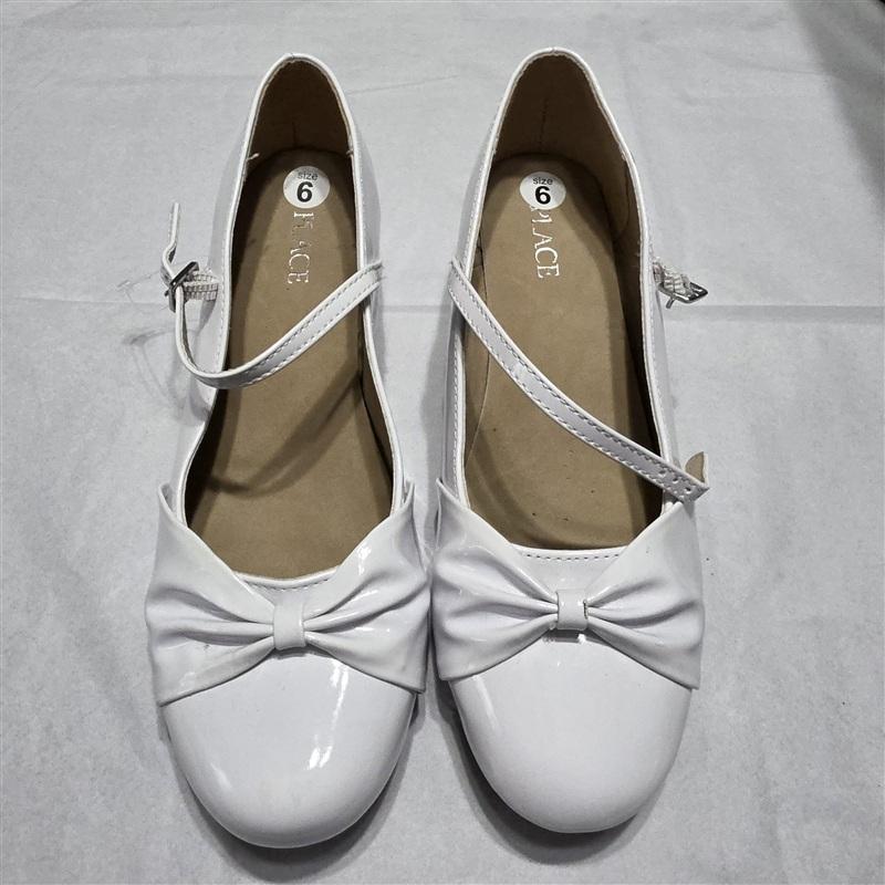 NEW The Place 6 Girls Patent Leather Buckle Mary Janes White 133388