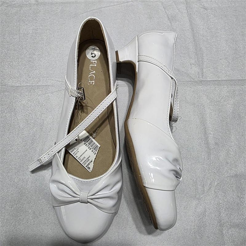 NEW The Place 5 Girls Patent Leather Buckle Mary Janes White 133389