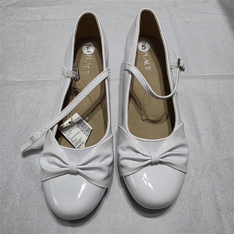 NEW The Place 5 Girls Patent Leather Buckle Mary Janes White 133389