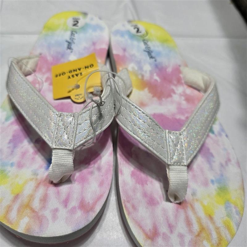 NEW Cat & Jack 2 Child 2pr Girls Flip Flop Thong Sandal 133390