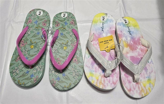 NEW Cat & Jack 2 Child 2pr Girls Flip Flop Thong Sandal 133390