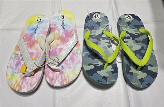 NEW Cat & Jack 13 Child 2pr Girls Flip Flop Thong Sandal 133391
