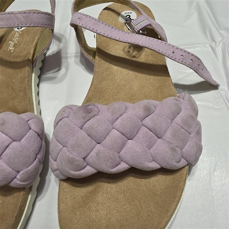 NEW Cat & Jack 3 Purple Braided Comfort Sandal White 133393