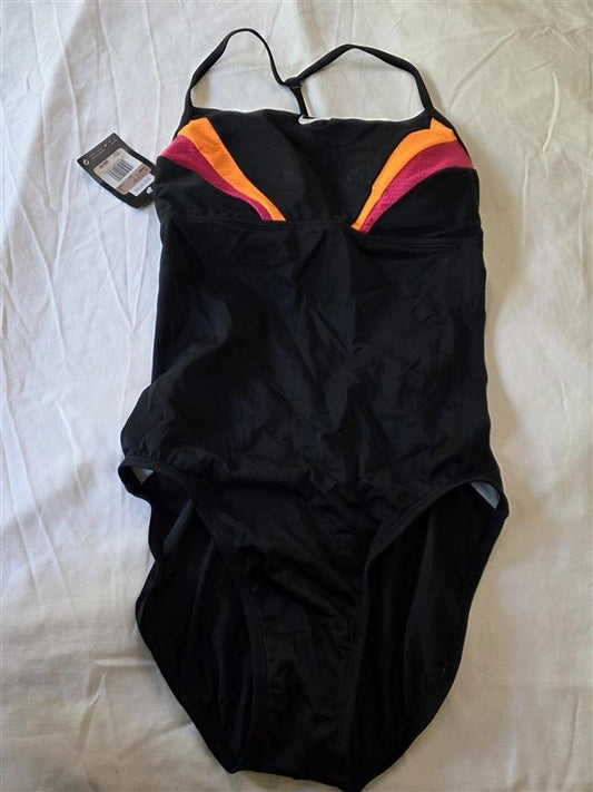 NWT Nike 12 Hydra Strong Racerback 1pc Black Swimsuit 133401