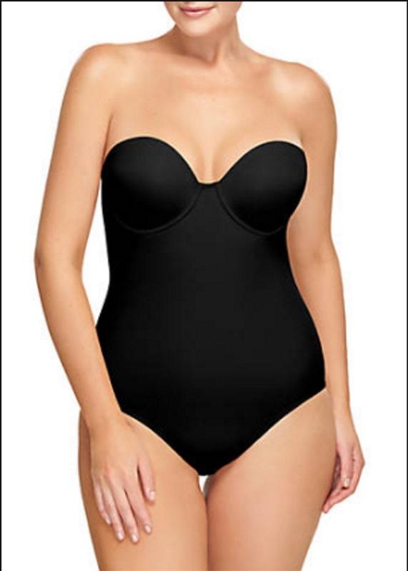 NWOT Wacoal 38DDD Red Carpet Strapless Shaper Bodybriefer 801219 Black 133406