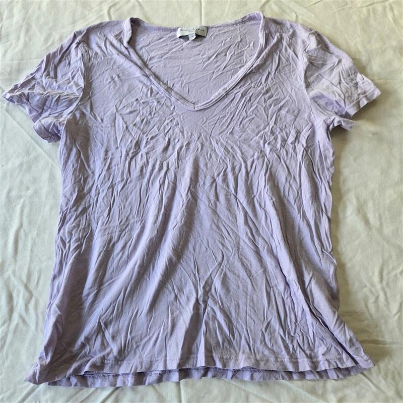 NWOT Michael Stars SM V Neck Short Sleeve T Shirt Purple 133407
