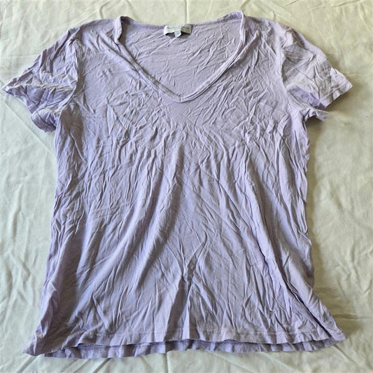 NWOT Michael Stars SM V Neck Short Sleeve T Shirt Purple 133407
