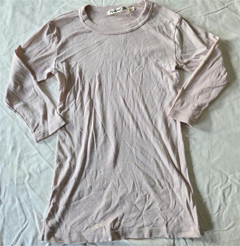 NWOTD Michael Stars OS Shine Scoop Neck Pink Sparkle Top 133409