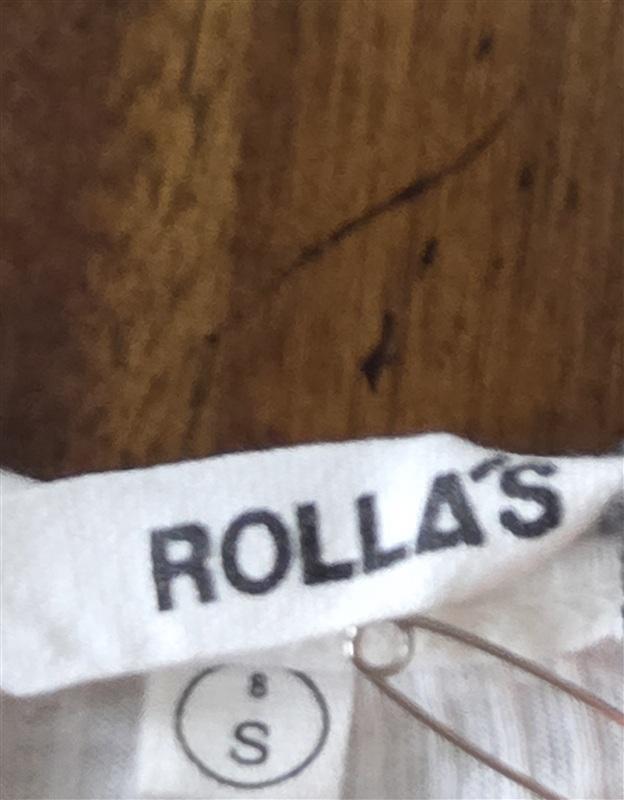NWT Rolla's S Ivory Ribbed Short Sleeve Scoop neck T Shirt 133410
