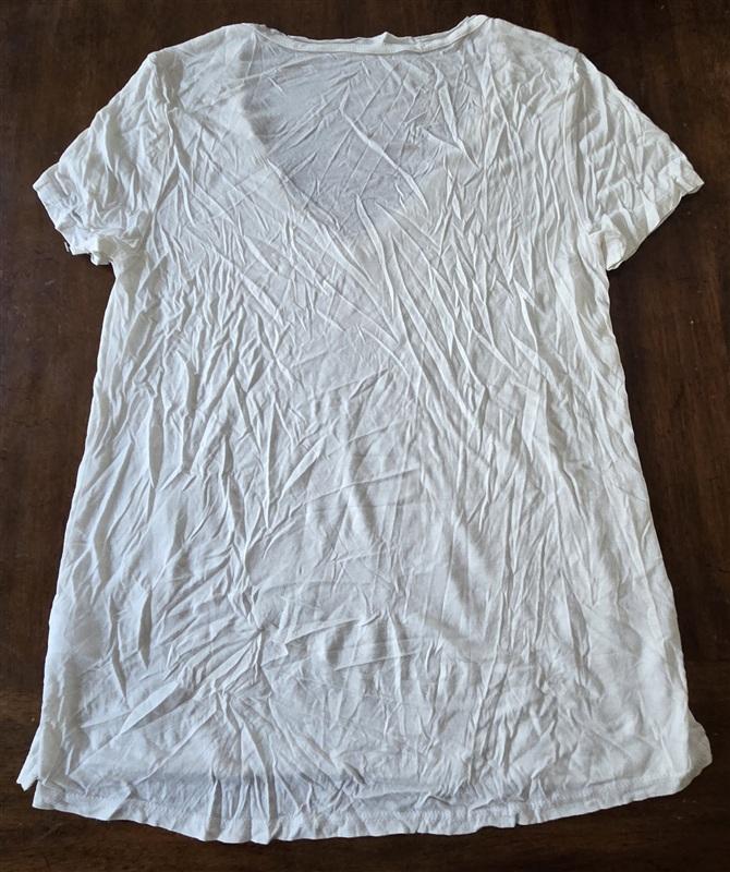 NWOT Project Social T Small White V Neck Raw Hem T Shirt 133411