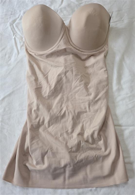NWT TC Fine Intimates 36c Strapless Solutions Bra Slip 4032 Beige 133415