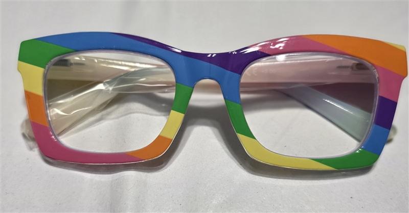 NWT Rainbow Frame Pride 2.5 Thick Stripe Frame Reading Glasses Readers 133419