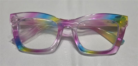 NWT Sheer Rainbow Frame Pride 2.5 Thick Stripe Reading Glasses Readers 133422
