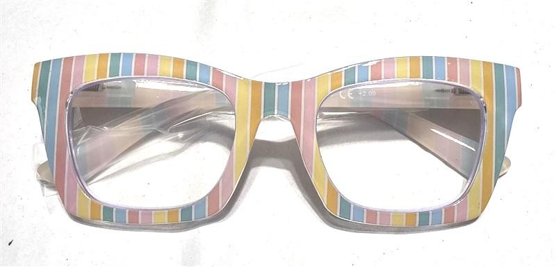 NWT Sheer Pastel Rainbow Pride 1.5 Thin Stripe Reading Glasses Readers 133423