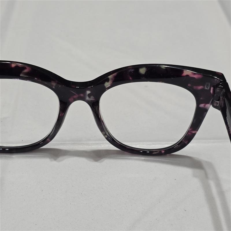 NWT Nicole Miller Purple Pink Tort 1.5 Cat Eye Thick Reading Nerd Glasses 133434