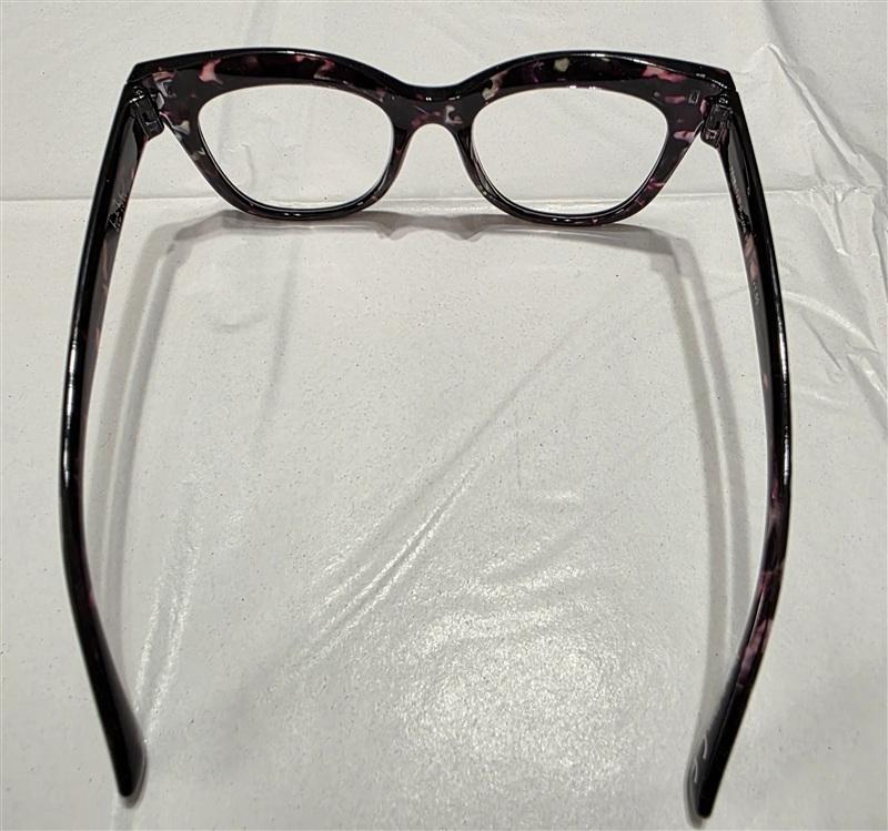NWT Nicole Miller Purple Pink Tort 1.5 Cat Eye Thick Reading Nerd Glasses 133434
