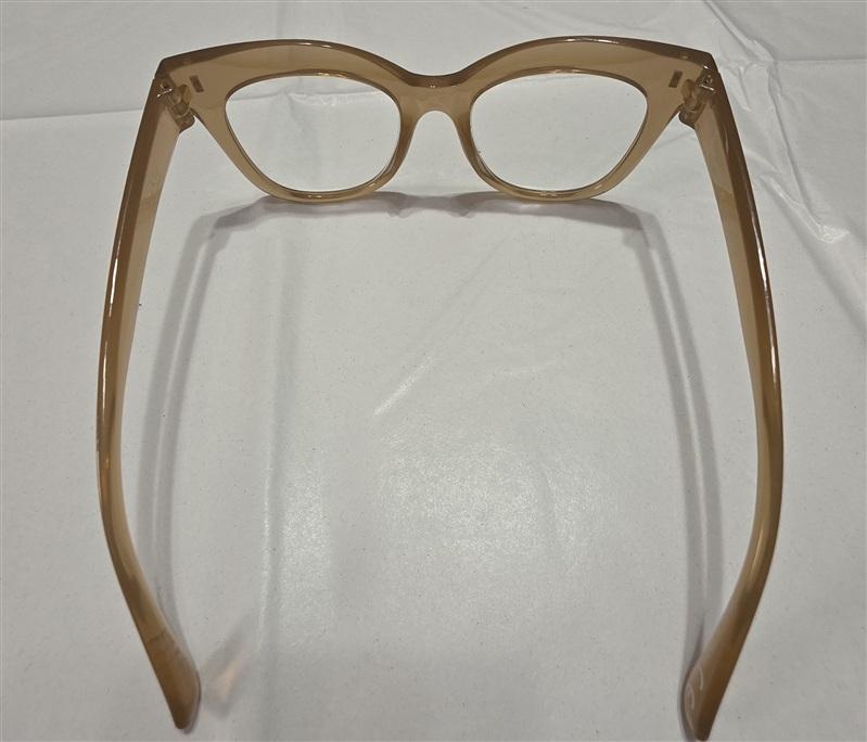 NWT Nicole Miller Sheer Brown 2.0 Cat Eye Thick Reading Nerd Glasses 133437