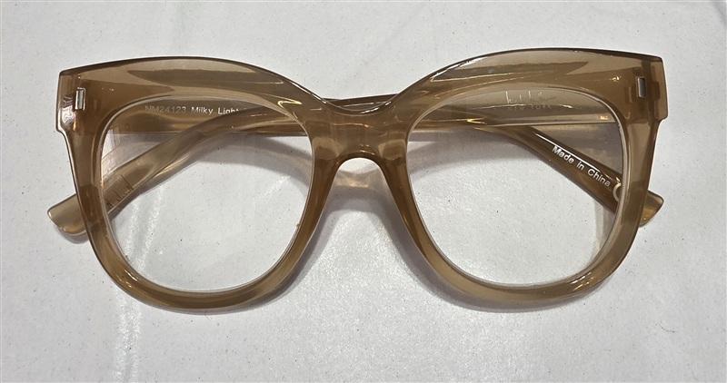 NWT Nicole Miller Sheer Brown 2.0 Cat Eye Thick Reading Nerd Glasses 133437